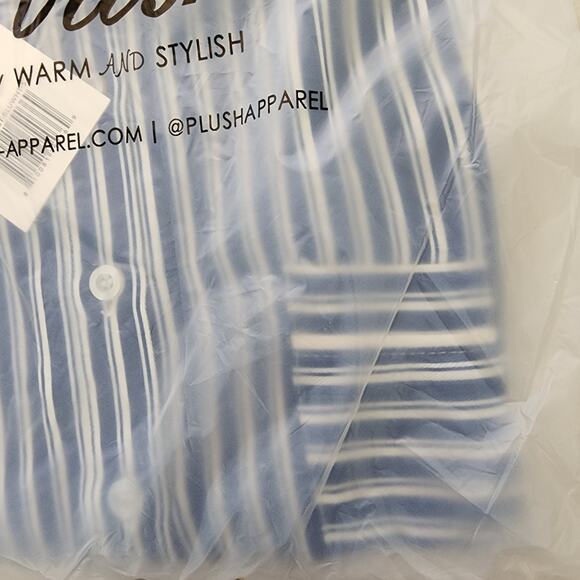 Plush Apparel Revolve Satin Striped Nightshirt Sleep Dress Blue White NWT S - Picture 10 of 13